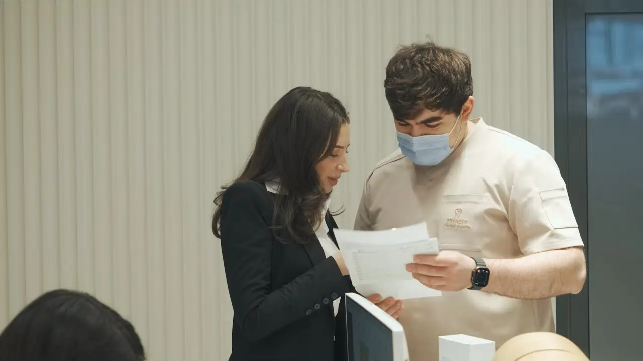 Dr Mitachi consulting with a patient