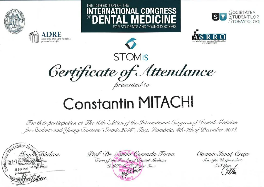 Dr. Mitachi qualification certificate 5